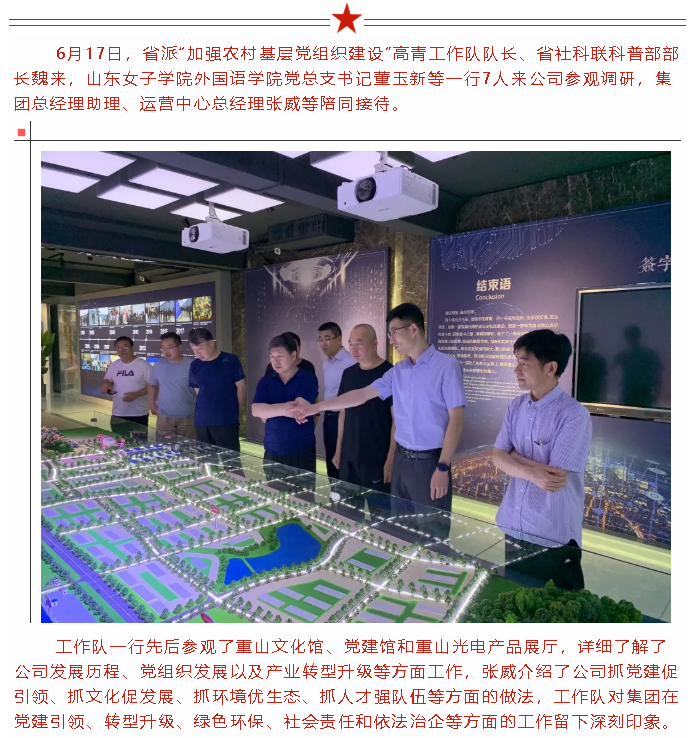省派“加強農村基層黨組織建設”高青工作隊到集團參觀調研82