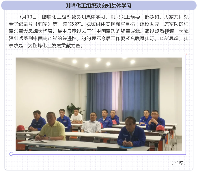 鵬峰化工組織致良知集體學(xué)習(xí)40