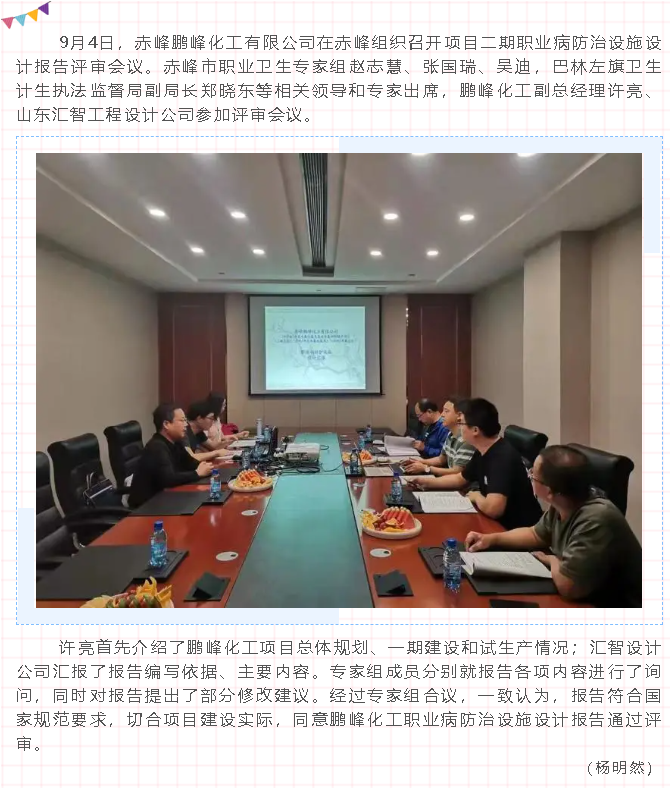 鵬峰化工順利通過職業(yè)病防治設施設計報告專家評審18