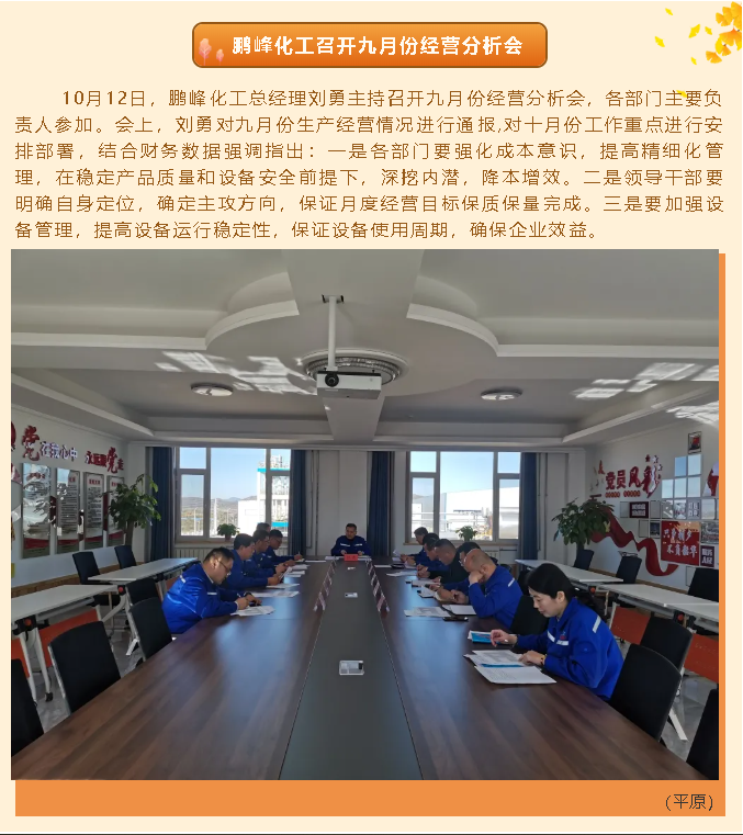 鵬峰化工召開(kāi)九月份經(jīng)營(yíng)分析會(huì)13